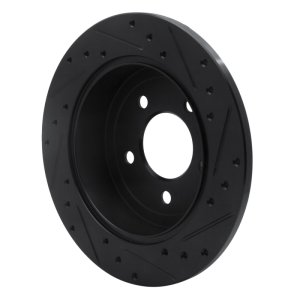 Chrysler Town & Country Brake Rotor (1) - Rear Left - R1 Concepts - Drilled & Slotted - Black - `97-`07